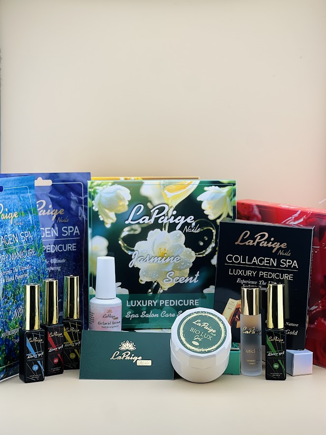 Exclusive La Paige Nails professional salon care products including Collagen Spa and Bio Lux Gel